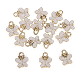 Maxbell 15 Piece Alloy Enamel Butterfly Shape Pendants Jewelry Making Charms DIY Hair Accessories Findings White Gold