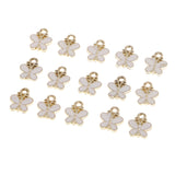 Maxbell 15 Piece Alloy Enamel Butterfly Shape Pendants Jewelry Making Charms DIY Hair Accessories Findings White Gold