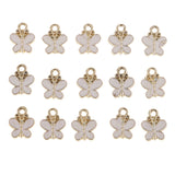 Maxbell 15 Piece Alloy Enamel Butterfly Shape Pendants Jewelry Making Charms DIY Hair Accessories Findings White Gold