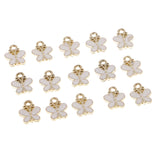 Maxbell 15 Piece Alloy Enamel Butterfly Shape Pendants Jewelry Making Charms DIY Hair Accessories Findings White Gold