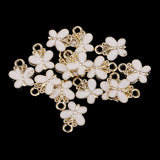 Maxbell 15 Piece Alloy Enamel Butterfly Shape Pendants Jewelry Making Charms DIY Hair Accessories Findings White Gold