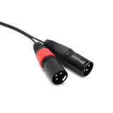 Maxbell Dual 3 Pin XLR Male to Right Angle 3.5mm Stereo Jack Mic Audio Cord Cable