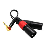 Maxbell Dual 3 Pin XLR Male to Right Angle 3.5mm Stereo Jack Mic Audio Cord Cable