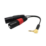 Maxbell Dual 3 Pin XLR Male to Right Angle 3.5mm Stereo Jack Mic Audio Cord Cable