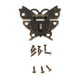 Maxbell Antique Butterfly Style Buckle Latch Hasp Hardware Padlock for Small Box Cabinet Jewelry Box