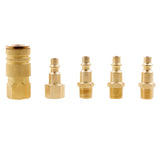 Maxbell 5 Pieces 1/4'' NPT Air Line Hose Compressor Fitting Connector Quick Release