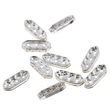 Maxbell 100pieces Rhinestone Space Beads 3 Holes Bars Jewelry Connectors Metal DIY Crafts Supplies 18x7x4mm