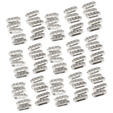 Maxbell 100pieces Rhinestone Space Beads 3 Holes Bars Jewelry Connectors Metal DIY Crafts Supplies 18x7x4mm