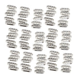 Maxbell 100pieces Rhinestone Space Beads 3 Holes Bars Jewelry Connectors Metal DIY Crafts Supplies 18x7x4mm