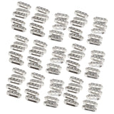 Maxbell 100pieces Rhinestone Space Beads 3 Holes Bars Jewelry Connectors Metal DIY Crafts Supplies 18x7x4mm