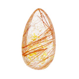 Maxbell Natural Gold Rutilated Quartz Crystal Pendant for DIY Pendant Jewelry Making Creative Gift