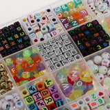 Maxbell 1650-Piece 24 Styles Acrylic Number Alphabet Letter Beads for Jewelry Making