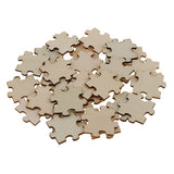 Maxbell 50 Pieces 40 x 40mm Blank Wooden Puzzle Embellishments Unfinished Wood Slices for Wedding Decoration, DIY, Arts, Crafts, Card Making, Kids Intelligence Toys