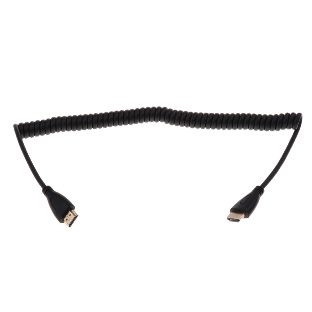 Maxbell 1Pcs/Lot HDMI A Male to HDMI A Male Spiral Coiled Cable Cord 1080p for SLR Camera
