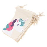 Maxbell Packof 10pcs Unicorn Drawstring Cotton Gift Bags Small Bag Jewelry Pouch