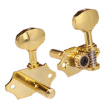 Maxbell 6 Pieces Zinc Alloy Open Tuning Pegs Tuners 3L 3R for Acoustic Folk Guitar Parts Gold