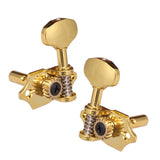 Maxbell 6 Pieces Zinc Alloy Open Tuning Pegs Tuners 3L 3R for Acoustic Folk Guitar Parts Gold