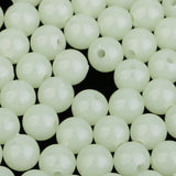 Maxbell 100 Pieces Adults Fashion Jewelry Luminous Beads Jewelry Making Glow Round Crafts Beads Decors Embellishments Gifts 8mm Resin