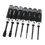 Maxbell 7 Pieces Steel Screwdriver Set RC Tool Kit for RC Model Car Helicopter Black (1.5mm, 2mm, 2.5mm, 3mm, 4mm, 5.5mm)
