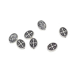 Maxbell 50 Piece Tibetan Silver Alloy Mary Cross Oval Loose Spacer Beads Jewelry Making Charms for DIY Necklace Bracelet Jewelry