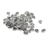 Maxbell 50 Piece Tibetan Silver Alloy Mary Cross Oval Loose Spacer Beads Jewelry Making Charms for DIY Necklace Bracelet Jewelry