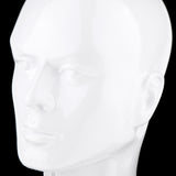 Maxbell White Male Mannequin Head Sunglasses Headphone Hair Wigs Cap Glasses Display Manikin Model Stand Holder for Salon Retail Stores Showcase
