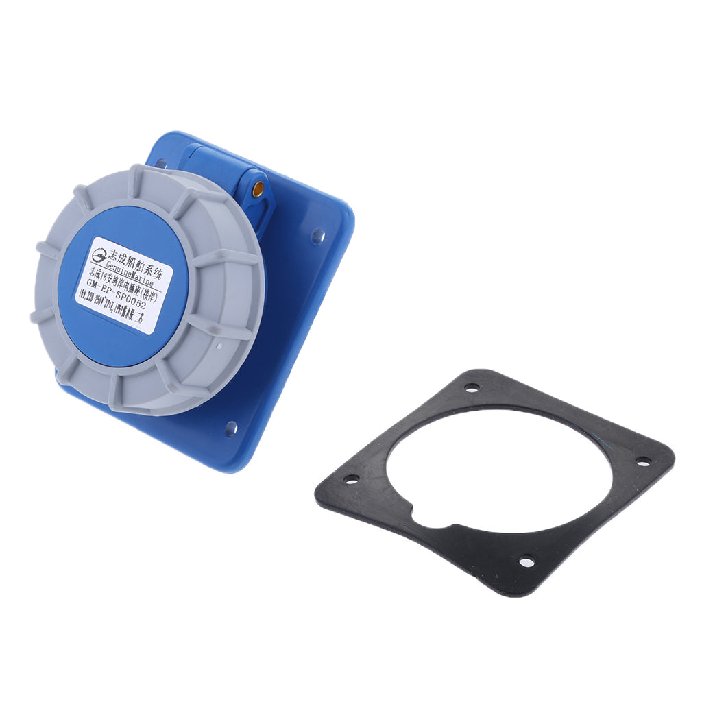 Maxbell 16A 220-250V Marine Shore Power Socket Waterproof Electrical Plug & Gasket