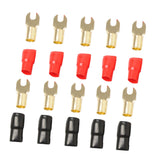 Maxbell 5 Pairs 4 AWG Power Ground Wire Connectors Assortment Crimp Fork Terminals