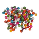 Maxbell 100 Pcs/lot Multicolored Round Resin Beads Charms 8 mm Loose Spacer Beads European Style Large Hole Charm Beads DIY Necklace Bracelet Beading Crafts