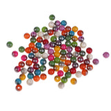 Maxbell 100 Pcs/lot Multicolored Round Resin Beads Charms 8 mm Loose Spacer Beads European Style Large Hole Charm Beads DIY Necklace Bracelet Beading Crafts