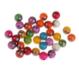 Maxbell 100 Pcs/lot Multicolored Round Resin Beads Charms 8 mm Loose Spacer Beads European Style Large Hole Charm Beads DIY Necklace Bracelet Beading Crafts