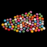 Maxbell 100 Pcs/lot Multicolored Round Resin Beads Charms 8 mm Loose Spacer Beads European Style Large Hole Charm Beads DIY Necklace Bracelet Beading Crafts