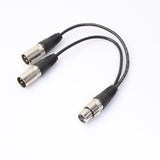 Maxbell Durable 3 Pin XLR Female to Dual Male Plug Cable Y Splitter for Microphone Studio Accessory