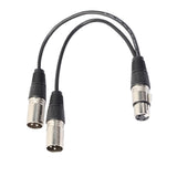 Maxbell Durable 3 Pin XLR Female to Dual Male Plug Cable Y Splitter for Microphone Studio Accessory