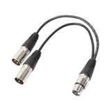 Maxbell Durable 3 Pin XLR Female to Dual Male Plug Cable Y Splitter for Microphone Studio Accessory