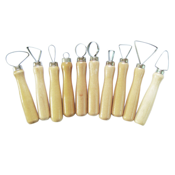 Maxbell 10 Pieces Wood Art Tools Flat Wire Cutter for Ceramic/Polymer Clay Carving Modeling