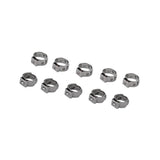 Maxbell 10 Pieces Single Ear Stainless Steel Hydraulic Fuel Hose Clamps 8.8mm-10.5mm