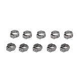 Maxbell 10 Pieces Single Ear Stainless Steel Hydraulic Fuel Hose Clamps 8.8mm-10.5mm