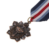 Maxbell Textile Striped Cloth Medal Military Uniform Style Pin Flower Medal Handsake
