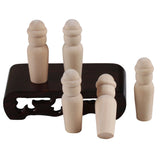 Maxbell 20x Wooden Peg Dolls DIY Unfinished Wood Doll Bodies For Arts Crafts 20x60mm