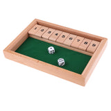 Maxbell Retro Wooden Shut the Box Game Set 2 Dice and Wooden 9 Numbers Wine Games