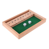 Maxbell Retro Wooden Shut the Box Game Set 2 Dice and Wooden 9 Numbers Wine Games