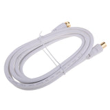 Maxbell 1.8meter TV Coaxial Male to F type Male Coaxial TV Satellite Antenna Cable white