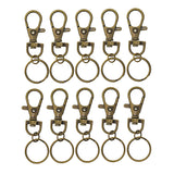 Maxbell 10 Pack Antique Bronze Metal Swivel Clasps Lanyard Snap Hook Lobster Claw Clasp with Key Rings Jewelry Findings DIY Home Car Key Holders Bag Accessories