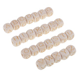 Maxbell 26 Pieces 10mm Unpainted Wooden Alphabet A-Z Letters Sqaure Wood Spacer Beads Wooden Beads For Baby Teething Jewelry DIY Beading Crafts Supplies