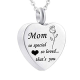 Maxbell Urn Necklace Cremation Jewelry Ashes Mom so special so loved ...that is you