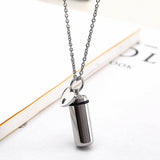 Maxbell Urn Necklaces for Ashes Stainless Steel Capsule Love Heart Charm Pendant