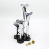 Maxbell Universal Car Automobile SUV Van 4-Trumpet Train Air Horn 12V/24V 150db for Air Compressor