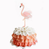 Maxbell Pack of 5pcs Shiny Tropical Flamingo Cake Toppers Baby Shower Decoration