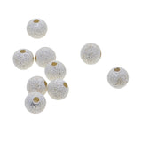 Maxbell Beautiful 6mm 925 Sterling Silver Stardust Spacer Beads Round Ball Beads fit Necklace Bracelet Earring Jewelry Making Findings 1.5mm Hole - Pack of 10